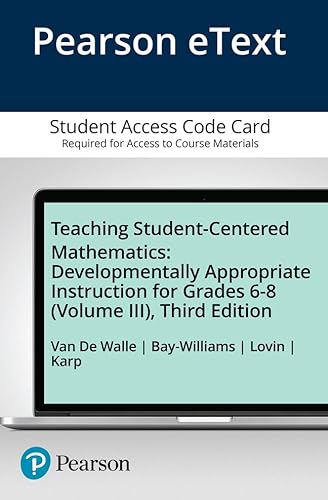Beispielbild fr Teaching Student-centered Mathematics Enhanced Pearson Etext Access Card: Developmentally Appropriate Instruction for Grades 6-8: Vol 3 zum Verkauf von Revaluation Books