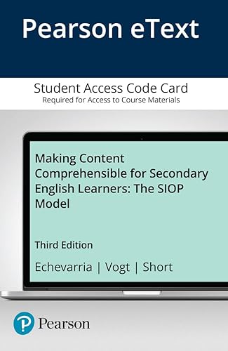 Imagen de archivo de Making Content Comprehensible for Secondary English Learners Enhanced Pearson Etext Access Card: The Siop Model a la venta por Revaluation Books