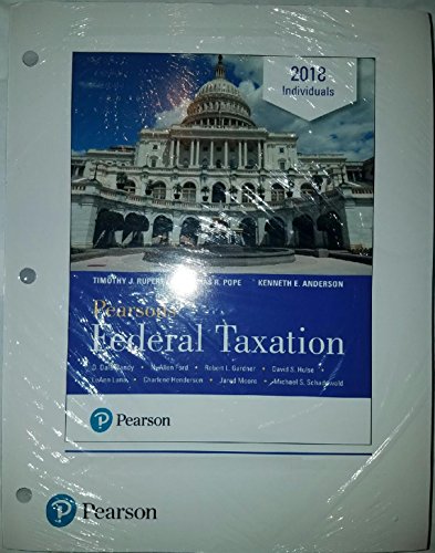 Beispielbild fr Pearson's Federal Taxation: Individuals 2018 (Loose leaf) zum Verkauf von Better World Books