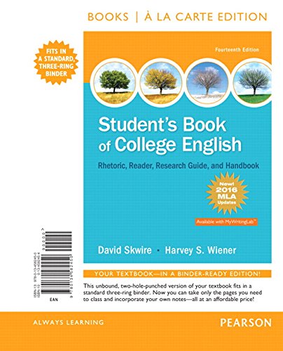 Beispielbild fr Student's Book of College English, MLA Update Edition zum Verkauf von BooksRun