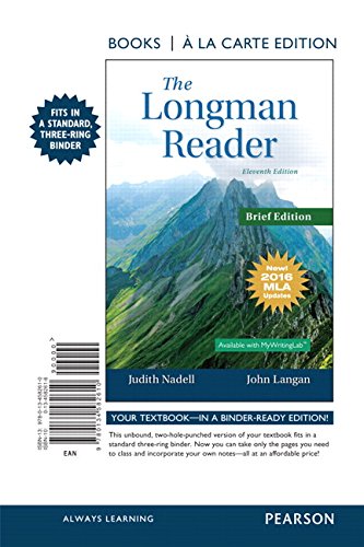 Immagine dell'editore per Longman Reader, The, Brief Edition, Books a la Carte Edition, MLA Update Edition venduto da ThriftBooks-Dallas