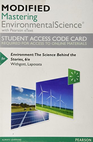 Imagen de archivo de Environment: The Science Behind the Stories -- Modified Mastering Environmental Science with Pearson eText Access Code (Masteringenvironmentalsciences) a la venta por Textbooks_Source