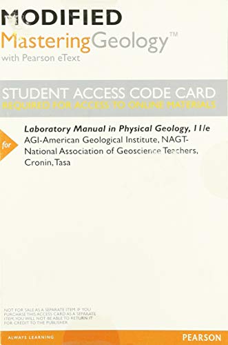 Stock image for MasteringGeology with Pearson eText -- ValuePack Access Card -- for Laboratory Manual in Physical Geology for sale by Textbooks_Source