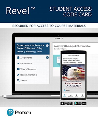 Imagen de archivo de Revel for Government in America: People, Politics, and Policy, 2016 Presidential Election Edition -- Access Card (17th Edition) a la venta por BooksRun