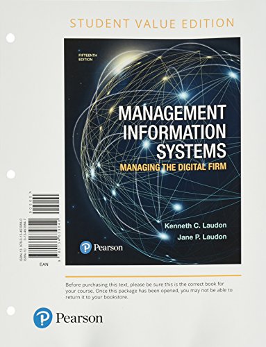 Imagen de archivo de Management Information Systems: Managing the Digital Firm, Student Value Edition a la venta por HPB-Red