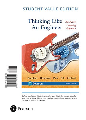 Beispielbild fr Thinking Like an Engineer: An Active Learning Approach, Student Value Edition zum Verkauf von SGS Trading Inc