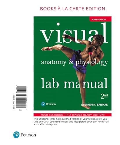 Imagen de archivo de Visual Anatomy & Physiology Lab Manual, Main Version, Books a la Carte Edition a la venta por HPB-Red