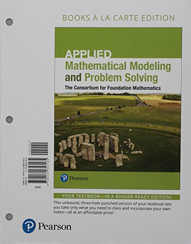 Imagen de archivo de Applied Mathematical Modeling and Problem Solving a la venta por Irish Booksellers