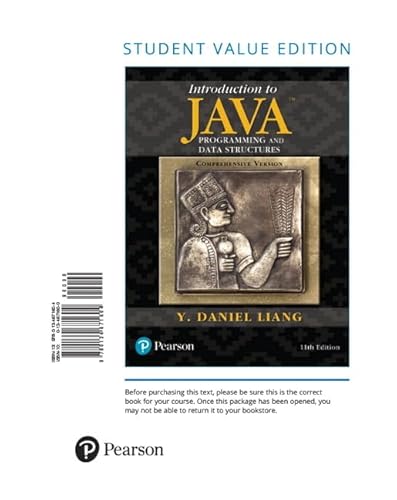 Beispielbild fr Introduction to Java Programming and Data Structures, Comprehensive Version, Student Value Edition zum Verkauf von BooksRun