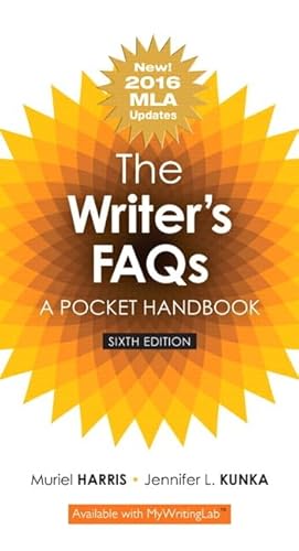 Imagen de archivo de Writer's FAQs, The: A Pocket Handbook, MLA Update a la venta por HPB-Red