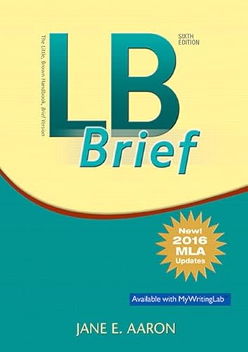 Beispielbild fr LB Brief [Tabbed Version] The Little, Brown Handbook, Brief Version, MLA Update zum Verkauf von BooksRun