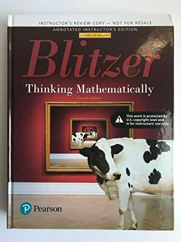 Beispielbild fr Annotated Instructor's Edition for Thinking Mathematically zum Verkauf von ThriftBooks-Atlanta