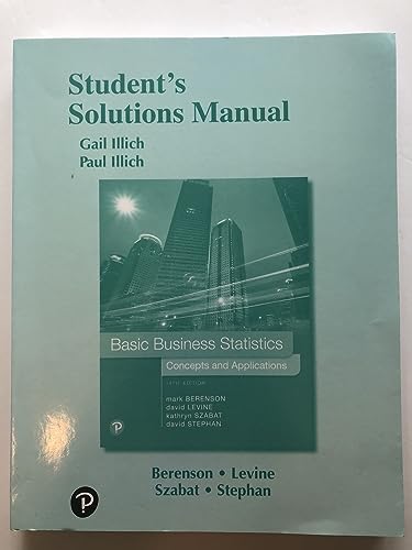 Imagen de archivo de Student Solutions Manual for Basic Business Statistics: Concepts and Applications a la venta por BooksRun