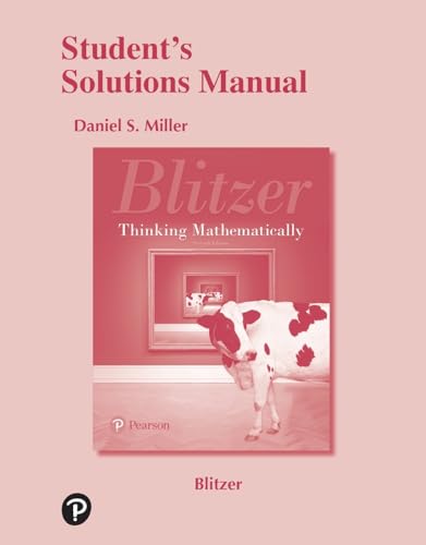 9780134686509: Student Solutions Manual for Thinking Mathematically