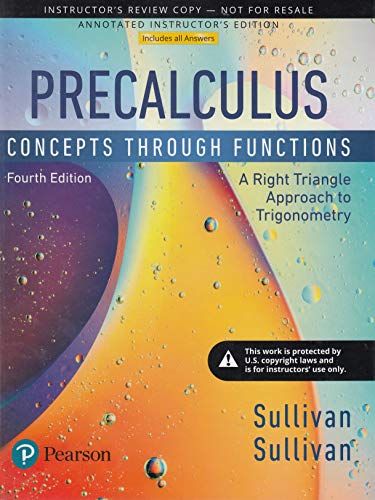 9780134686981: Precalculus: Concepts Through Functions: A Right Triangle Approach to Trigonometry