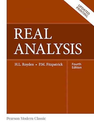 Stock image for Real Analysis (Classic Version) (Pearson Modern Classics for Advanced Mathematics Series) for sale by Goodwill San Antonio