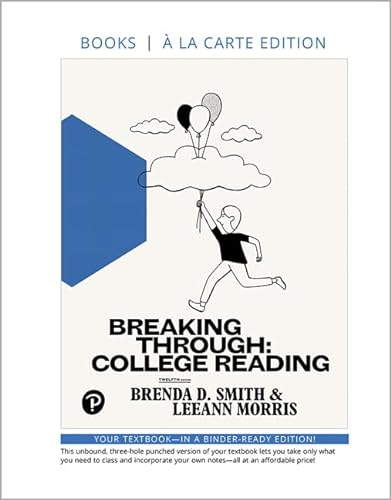 Beispielbild fr Breaking Through: College Reading, Book a la carte Edition zum Verkauf von SecondSale