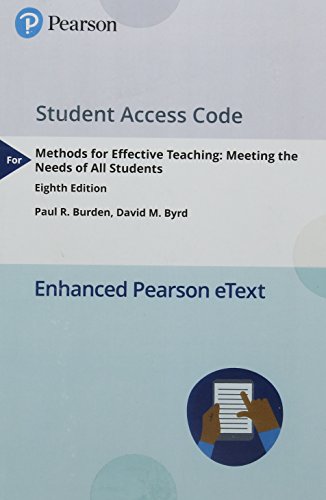 Stock image for Methods for Effective Teaching: Meeting the Needs of All Students -- Enhanced Pearson eText -- Enhanced Pearson eText for sale by A Team Books