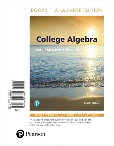 9780134698366: College Algebra: Books a La Carte Edition