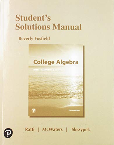 Beispielbild fr Student's Solutions Manual for College Algebra zum Verkauf von SecondSale