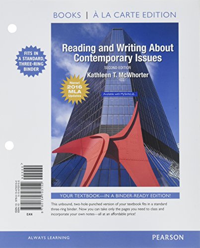 Stock image for Reading and Writing About Contemporary Issues, MLA Update, Books a la Carte Edition (2nd Edition) for sale by SGS Trading Inc