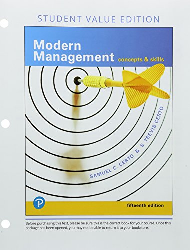 Imagen de archivo de Modern Management: Concepts and Skills, Student Value Edition a la venta por Revaluation Books