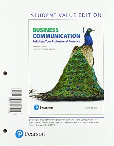9780134740850: Business Communication: Polishing Your Professional Presence, Student Value Edition