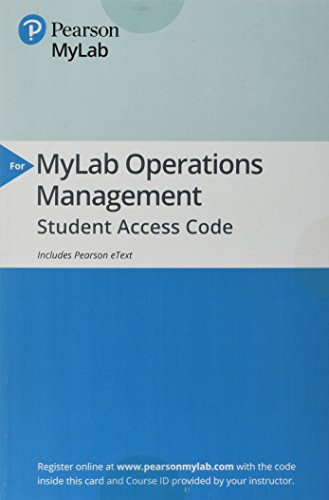 Imagen de archivo de Mylab Operations Management with Pearson Etext -- Access Card -- For Managing Supply Chain and Operations: An Integrative Approach a la venta por Revaluation Books
