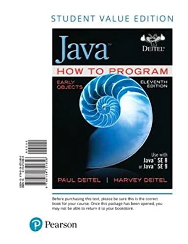 Imagen de archivo de Java How to Program, Early Objects, Student Value Edition a la venta por HPB-Red