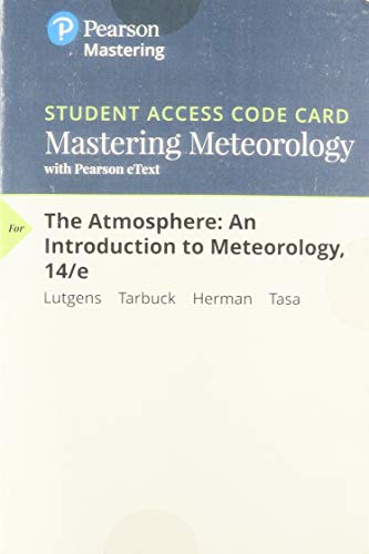 Beispielbild fr MasteringMeteorology with Pearson eText -- ValuePack Access Card -- for The Atmosphere: An Introduction to Meteorology zum Verkauf von BooksRun