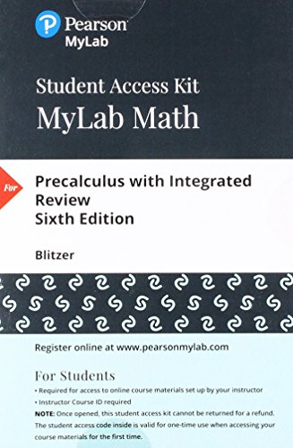 Imagen de archivo de MyLab Math with Pearson eText -- 24-Month Standalone Access Card -- for Precalculus with Integrated Review a la venta por BooksRun