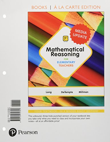 Stock image for Mathematical Reasoning for Elementary Teachers - Media Update, Books a la Carte Edition for sale by HPB-Red