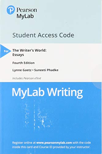 Stock image for MyLab Writing with Pearson eText -- Standalone Access Card -- for The Writer's World: Essay (4th Edition) for sale by BookHolders