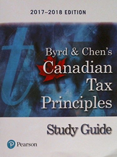 Imagen de archivo de Study Guide for Canadian Tax Principles, 2017-2018 Edition a la venta por Better World Books: West