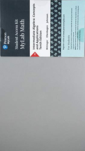 Stock image for Intermediate Algebra: Concepts and Applications -- MyLab Math with Pearson eText Access Code for sale by BooksRun
