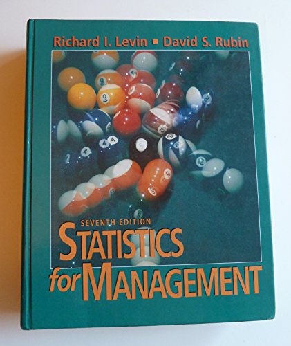 Beispielbild fr Statistics for Management zum Verkauf von Better World Books