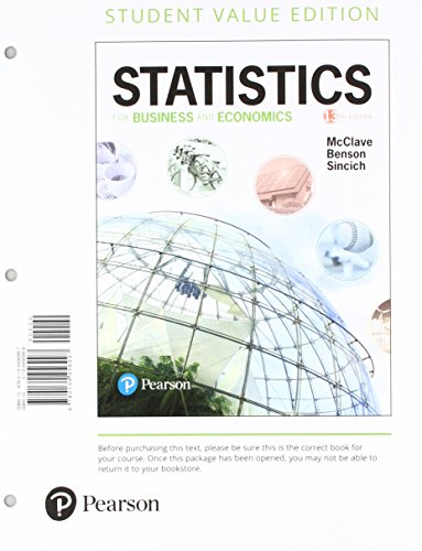 Stock image for Statistics for Business and Economics, Loose-Leaf Edition Plus MyLab Statistics with Pearson eText -- 24 Month Access Card Package for sale by HPB-Red