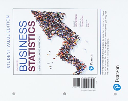 9780134763712: Business Statistics, Loose-Leaf Edition Plus MyLab Statistics with Pearson eText -- 24 Month Access Card Package