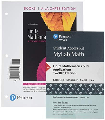 9780134768588: Finite Mathematics & Its Applications, Books a la Carte Edition plus MyLab Math with Pearson eText -- 24-Month Access Card Package