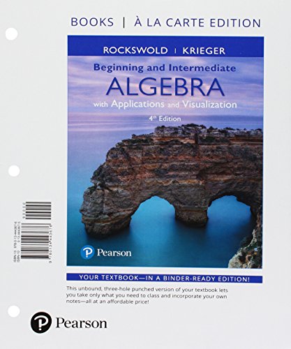 Image d'archives pour Beginning and Inediate Algebra Applications & Visualization, Edition Math -- [] Rockswold, Gary and Krieger, Terry mis en vente par College Campus