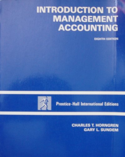 9780134774800: Introduction to Management Accounting