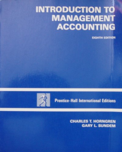 Imagen de archivo de Introduction to Management Accounting a la venta por AwesomeBooks