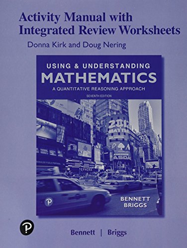 Imagen de archivo de Activity Manual with Integrated Review Worksheets for Using Understanding Mathematics: A Quantitative Reasoning Approach a la venta por BombBooks