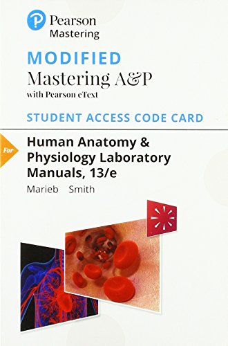 Imagen de archivo de Modified Mastering AAndP with Pearson eText -- Standalone Access Card -- for Human Anatomy And Physiology Laboratory Manuals (13th Edition) a la venta por jasonybooks