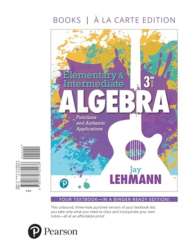 9780134780238: Elementary & Intermediate Algebra: Functions and Authentic Applications