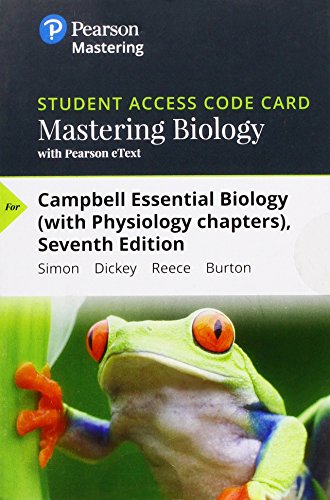 Stock image for Mastering Biology with Pearson eText -- Standalone Access Card -- for Campbell Essential Biology (with Physiology chapters) (7th Edition) for sale by Textbooks_Source