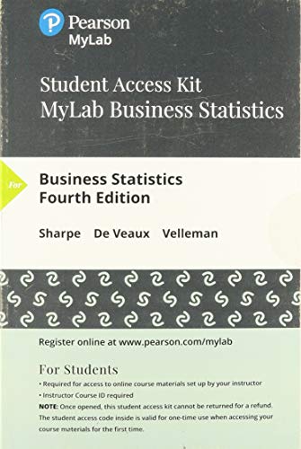 Imagen de archivo de Mylab Statistics With Pearson Etext -- 24 Month Standalone Access Card -- for Business Statistics a la venta por Revaluation Books