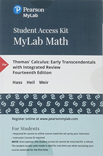 Stock image for Thomas' Calculus: Early Transcendentals with Integrated Review -- MyLab Math with Pearson eText Access Code for sale by One Planet Books