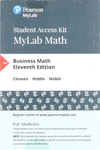 Imagen de archivo de Business Math -- MyLab Math with Pearson eText Access Code a la venta por Textbooks_Source