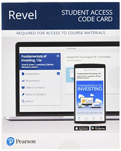 Imagen de archivo de Revel for Fundamentals of Investing -- Access Card (What's New in Finance) a la venta por PAPER CAVALIER US